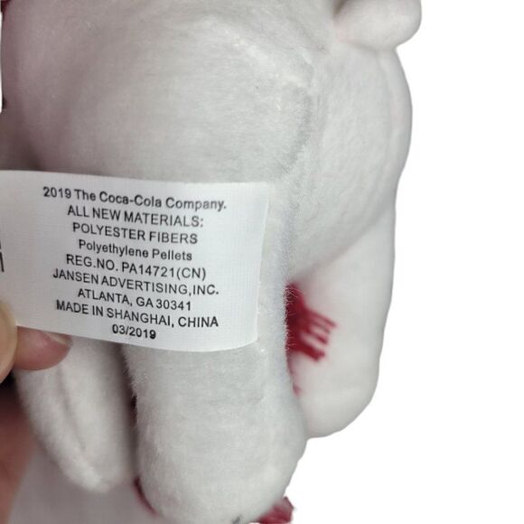 Coca Cola Plush 4.5” White Polar Bear Red Scarf Holiday - Picture 7 of 8
